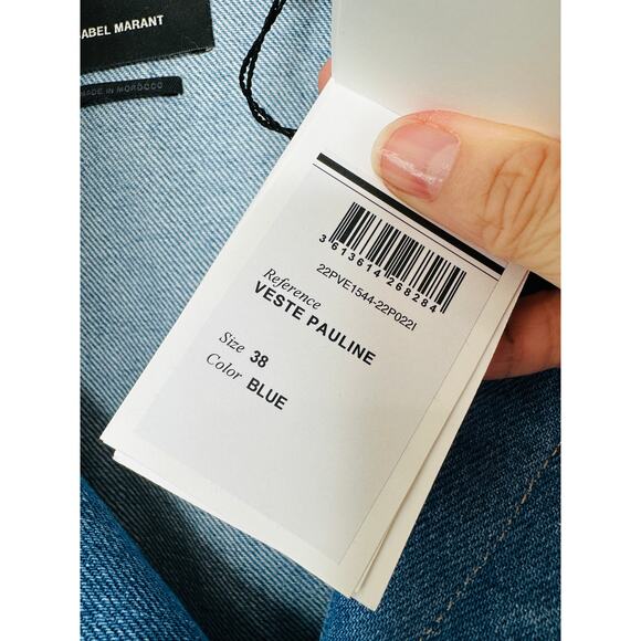 NWT Isabel Marant Medium Wash Pauline Snap Front Denim Jean Jacket 38 / M - Picture 11 of 13